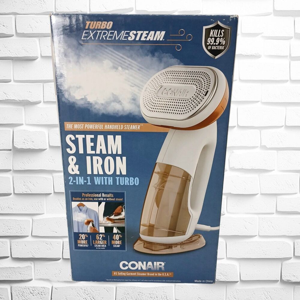 Conair Steam & Iron 2 in 1 w/ Turbo 4 Steam Settings 62% Larger Steam Area EUC